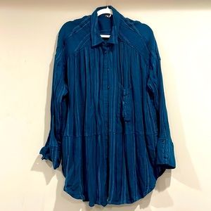 Free People flowy blue blouse